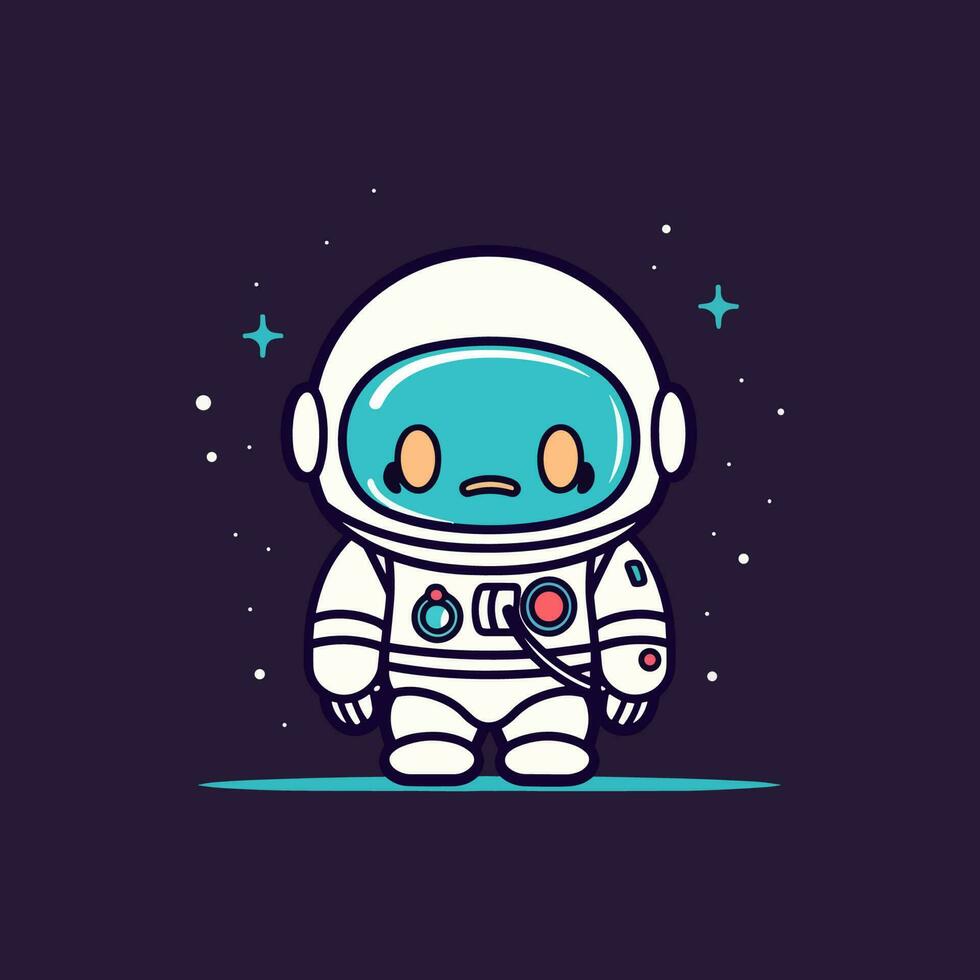 Cute mascot astronaut cartoon spaceman illustration vector