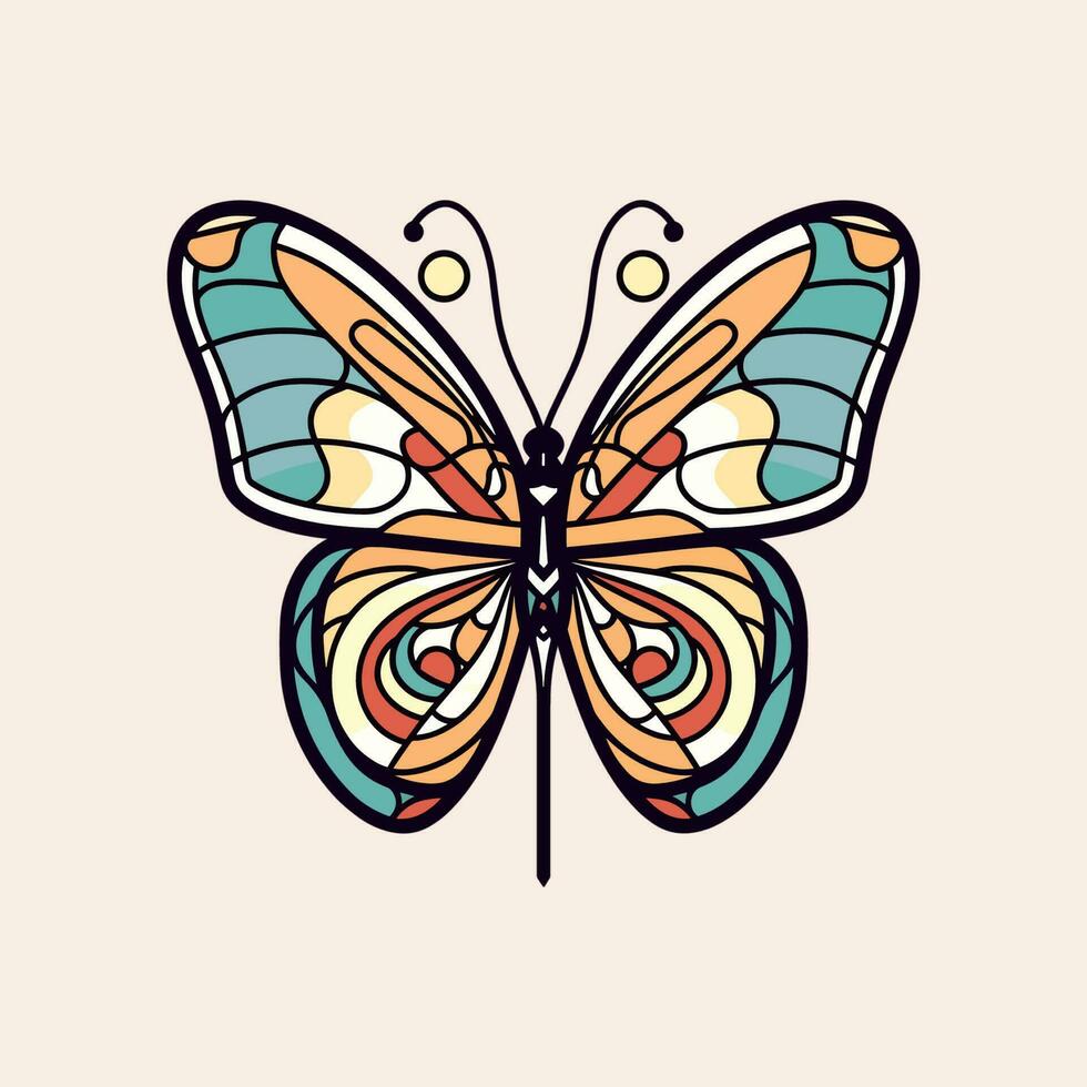 un vistoso mariposa con intrincado detalles, Perfecto para un logo diseño ese representa gracia, transformación, y belleza vector