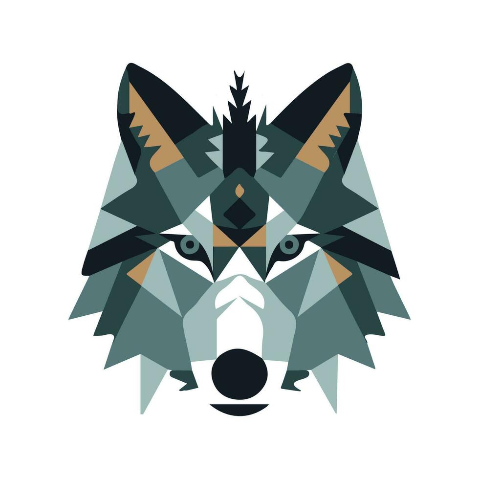 Wolf head in a flat design style, perfect for an animal-themed logo or illustration vector