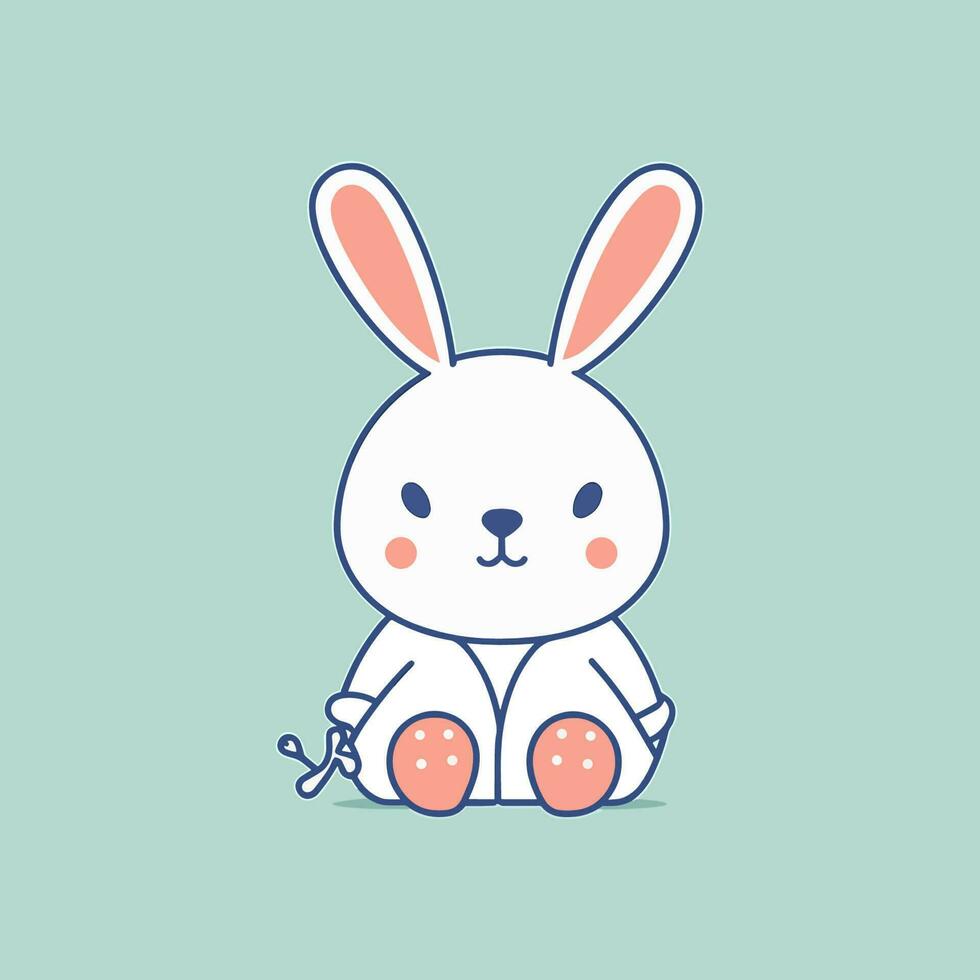 Cute kawaii rabbit bunny cartoon easter cutevector illustration vector