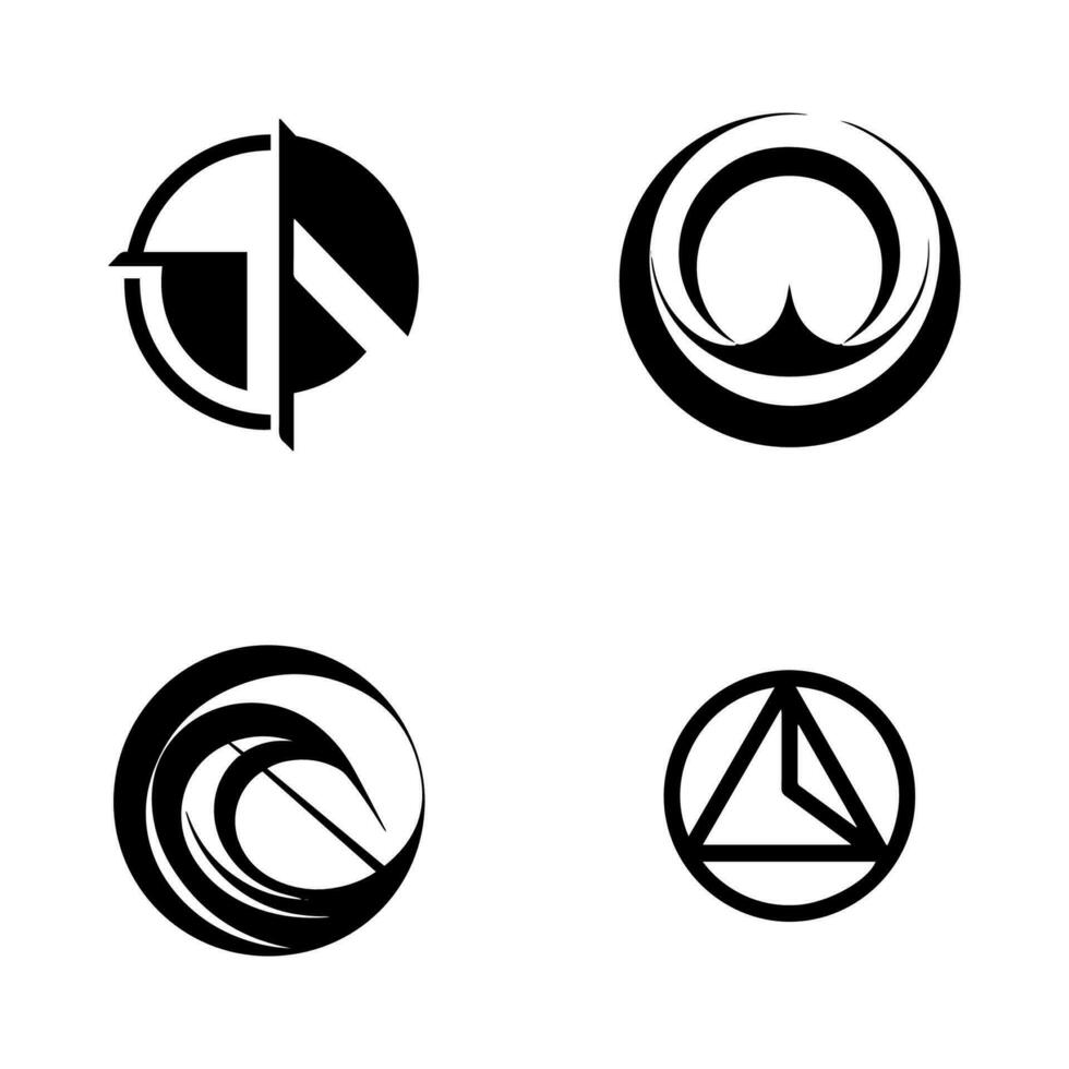 Abstract logo design set black and white handdrawn illustration vector