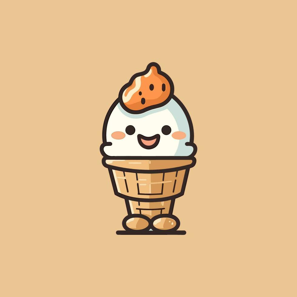 Meet our adorable ice cream mascot. With its cute and playful design, it's sure to bring a smile to your face and a craving for sweets vector