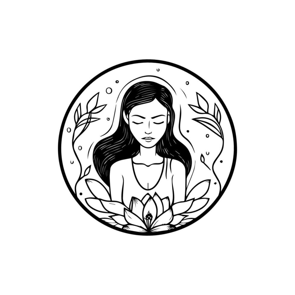Mindfulness logo design Great for wellness and lifestyle magazines vector