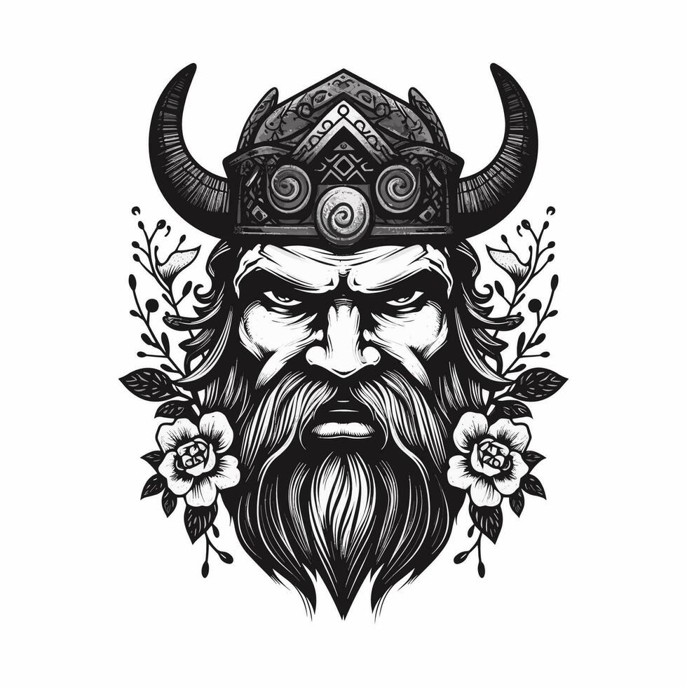 Unleash your inner warrior with a fierce Viking logo design illustration vector