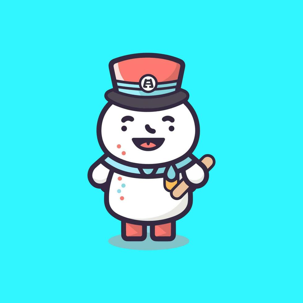 Cute mascot ice cream logo illustration vector