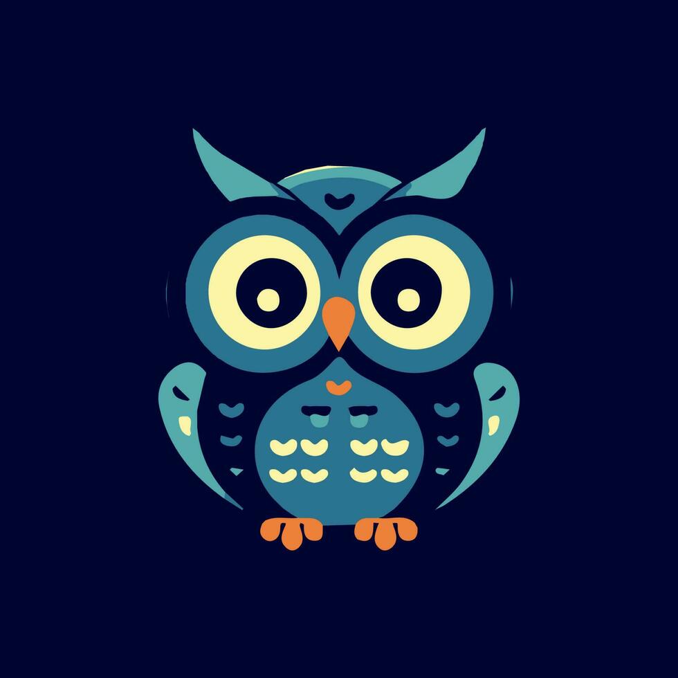 Owl flat design logo illustration is wise and sophisticated, perfect for brands that value knowledge and insight. vector