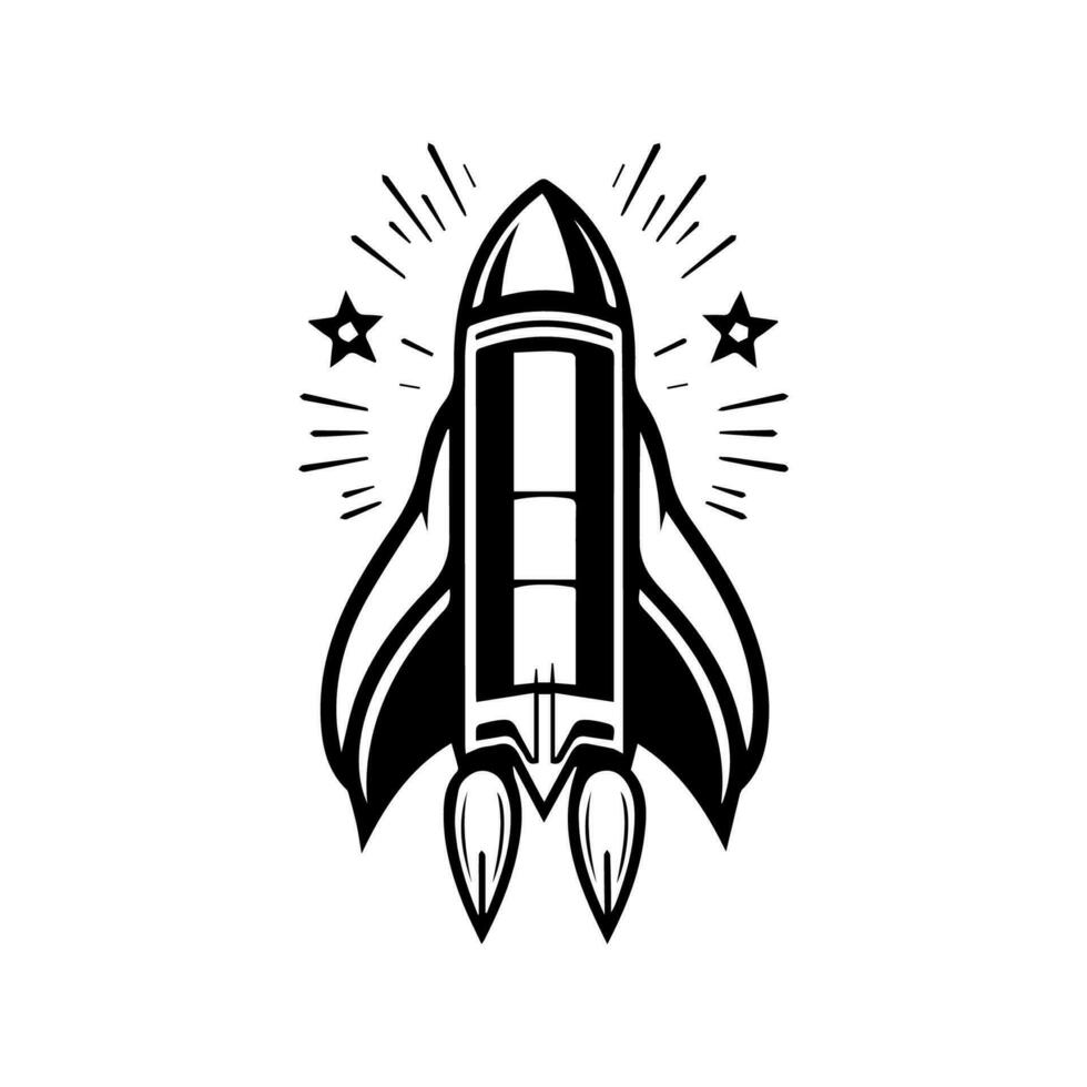 Rocket logo design illustration a dynamic and bold graphic perfect for a cutting-edge company or startup vector