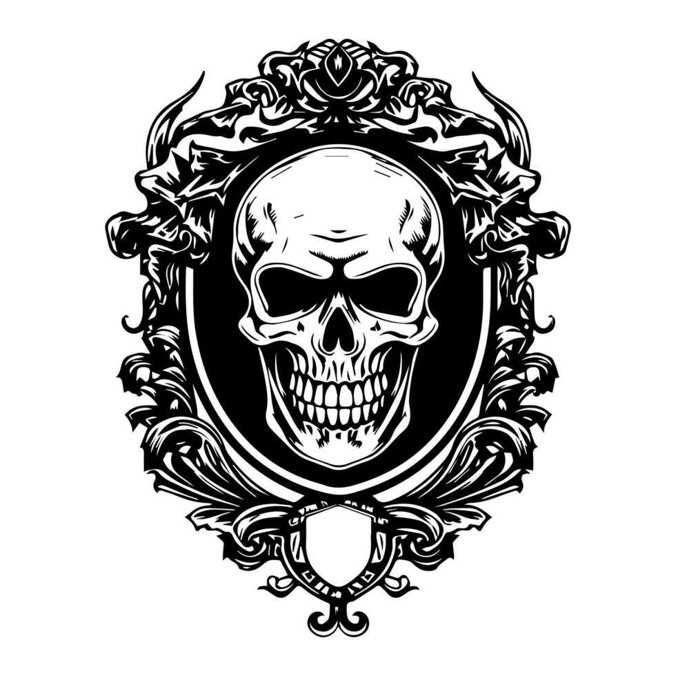 A Mexican skull emblem logo design that is ideal for biker clubs or alternative music bands vector