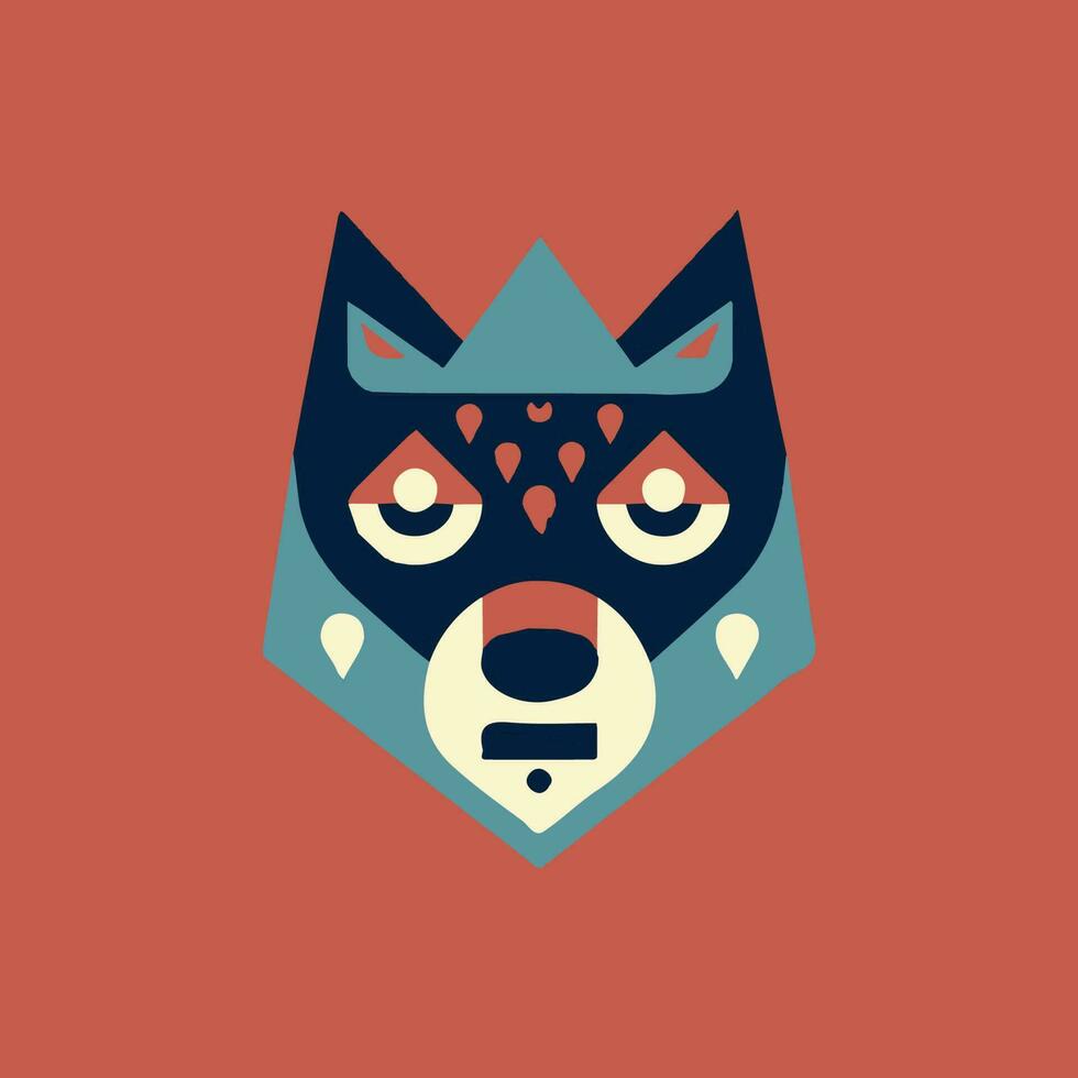 lobo cabeza plano diseño logo ilustración es feroz y atrevido, Perfecto para marcas ese querer a escaparate fuerza y coraje. vector