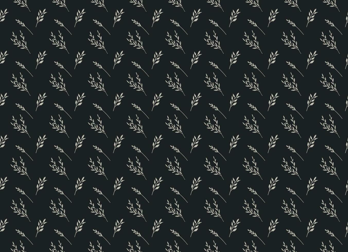 Simple Floral and Leave Combo Seamless pattern on Dark background Fully Editable vector