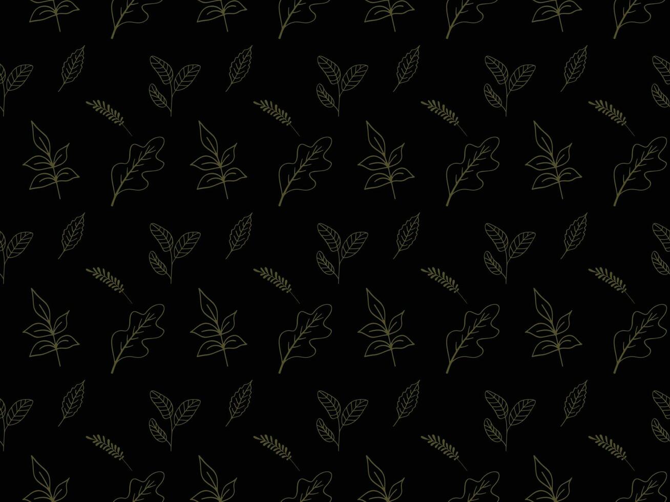 Simple Golden Floral Pattern on Dark Background vector