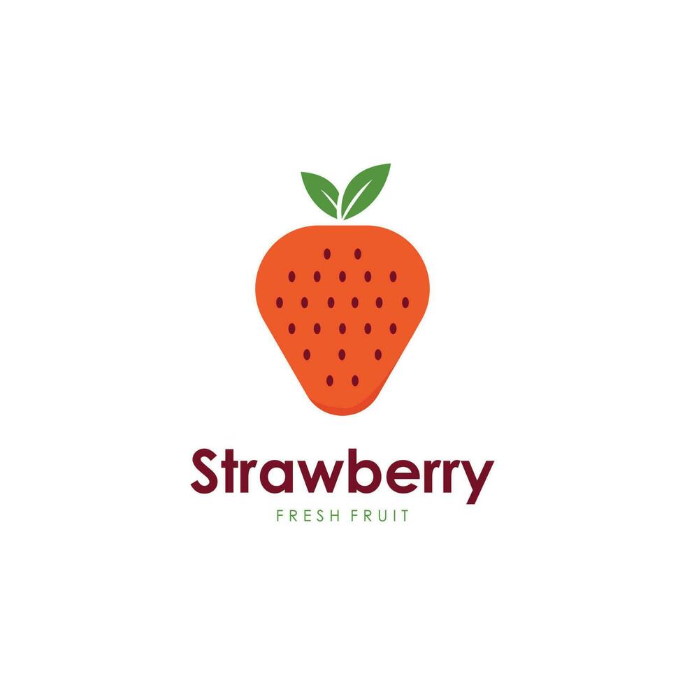 Fresh Strawberry Fruit Logo Template vector