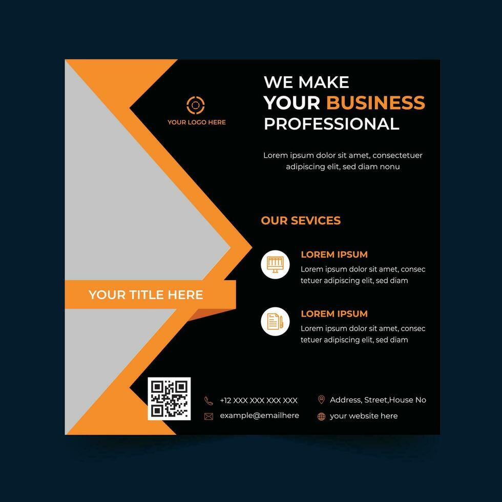 Vector general business square flyer template