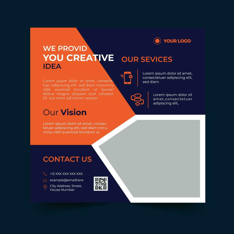 Vector general business square flyer template