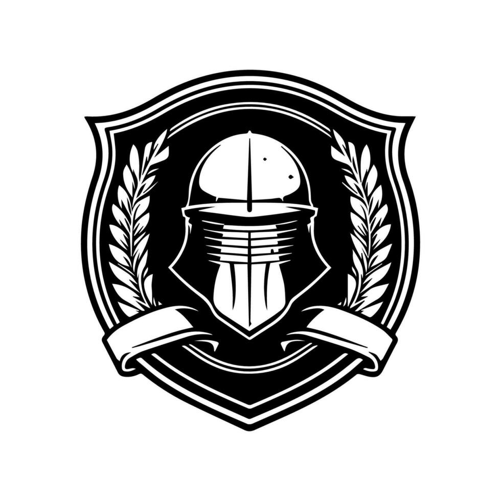 militar casco logo diseño es fuerte y atrevido, Perfecto para marcas ese querer a escaparate dureza y resiliencia. vector