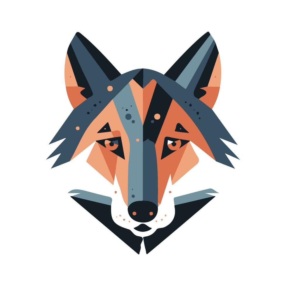 Wolf head in a flat design style, perfect for an animal-themed logo or illustration vector