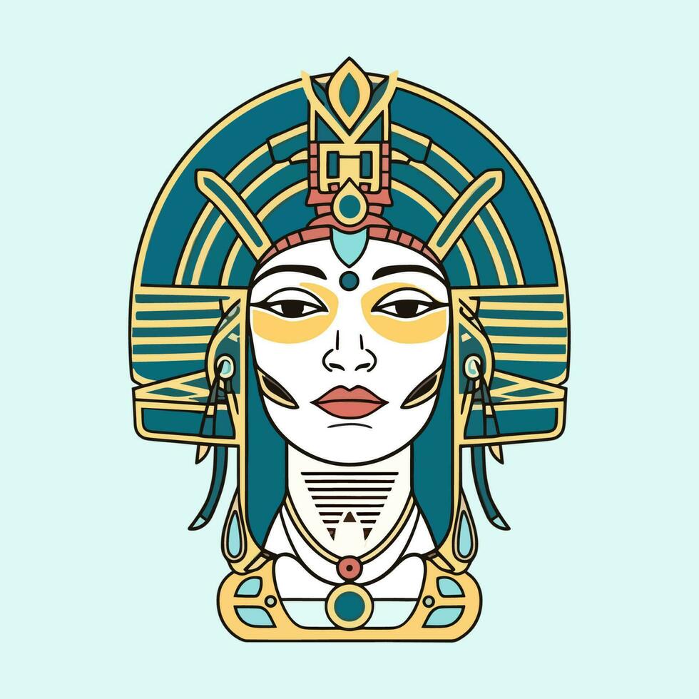 un maravilloso dibujado a mano logo diseño ilustración presentando el icónico egipcio reina, cleopatra. Perfecto para un lujo o belleza marca vector