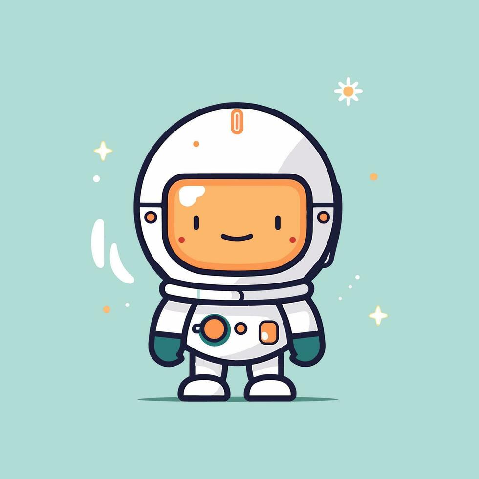 Cute mascot astronaut cartoon spaceman illustration vector