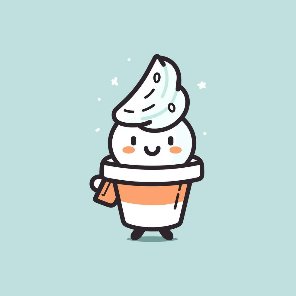 An adorable ice cream mascot logo that will leave your taste buds craving for more. Cute and colorful, it's perfect for a sweet and playful brand. vector