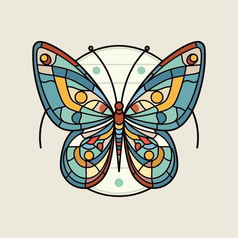 A colorful butterfly with intricate details, perfect for a logo design that represents grace, transformation, and beauty vector