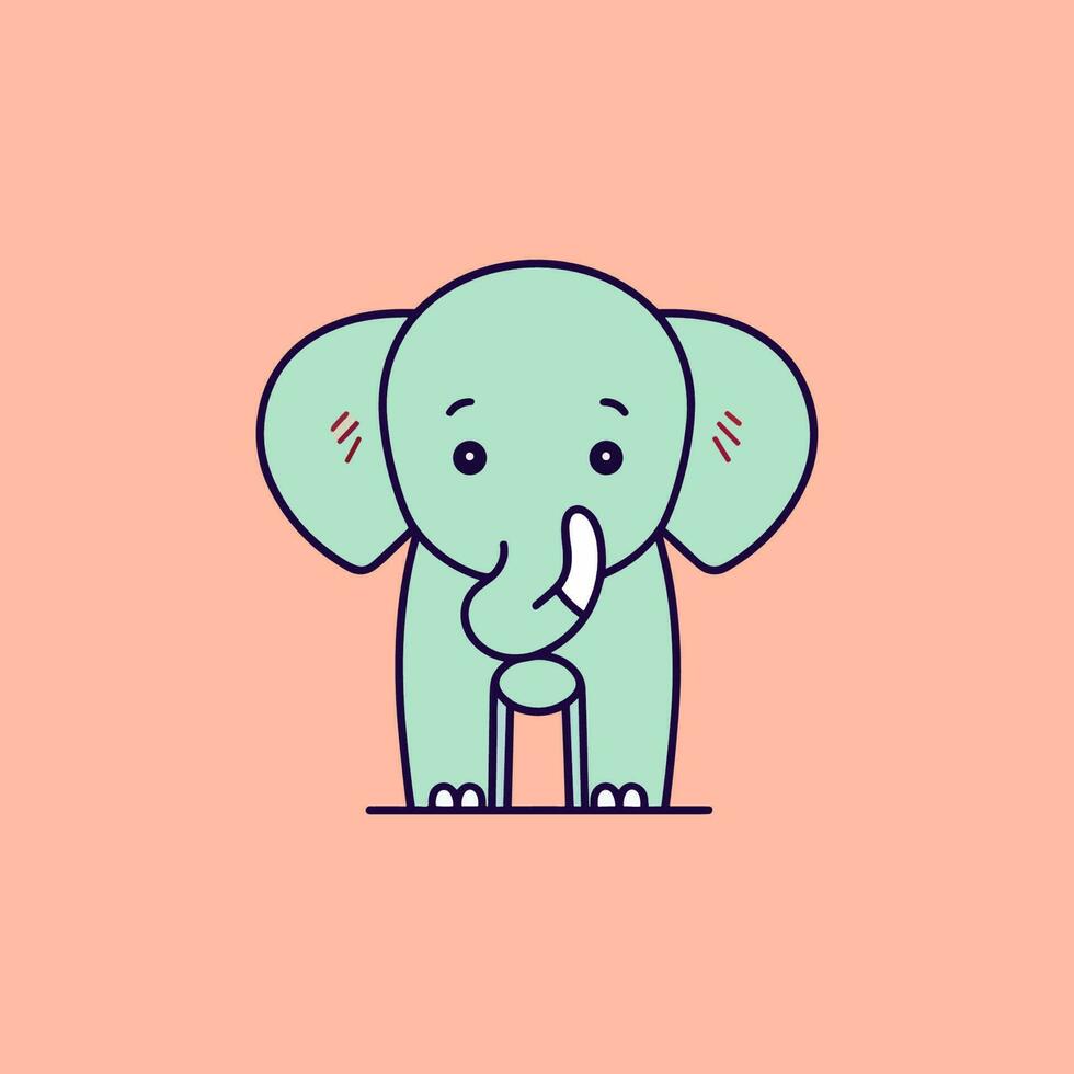 This cute kawaii elephant illustration is perfect for any project that needs an adorable touch. vector