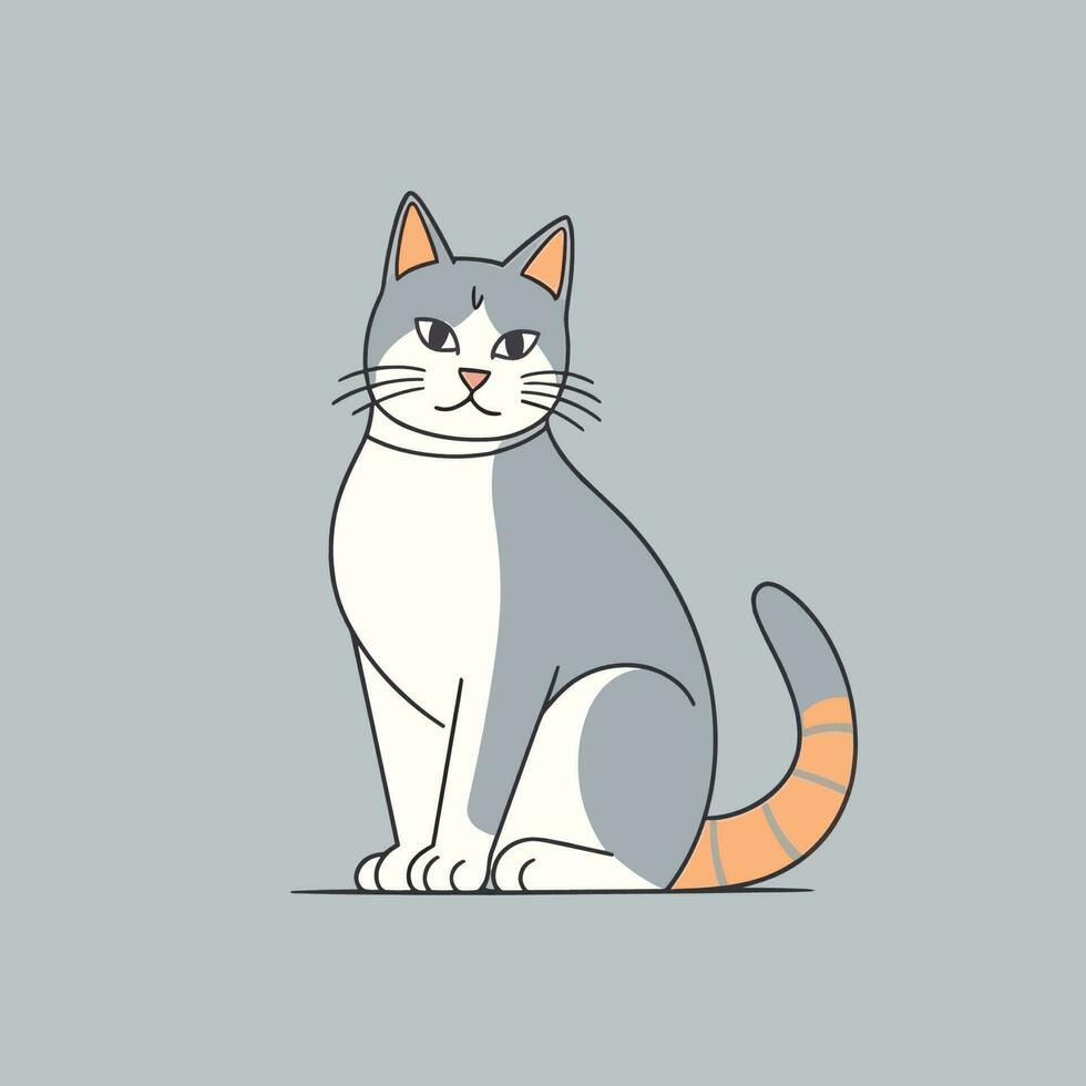 Cute Cat cartoon kitty meow kitten illustration vector