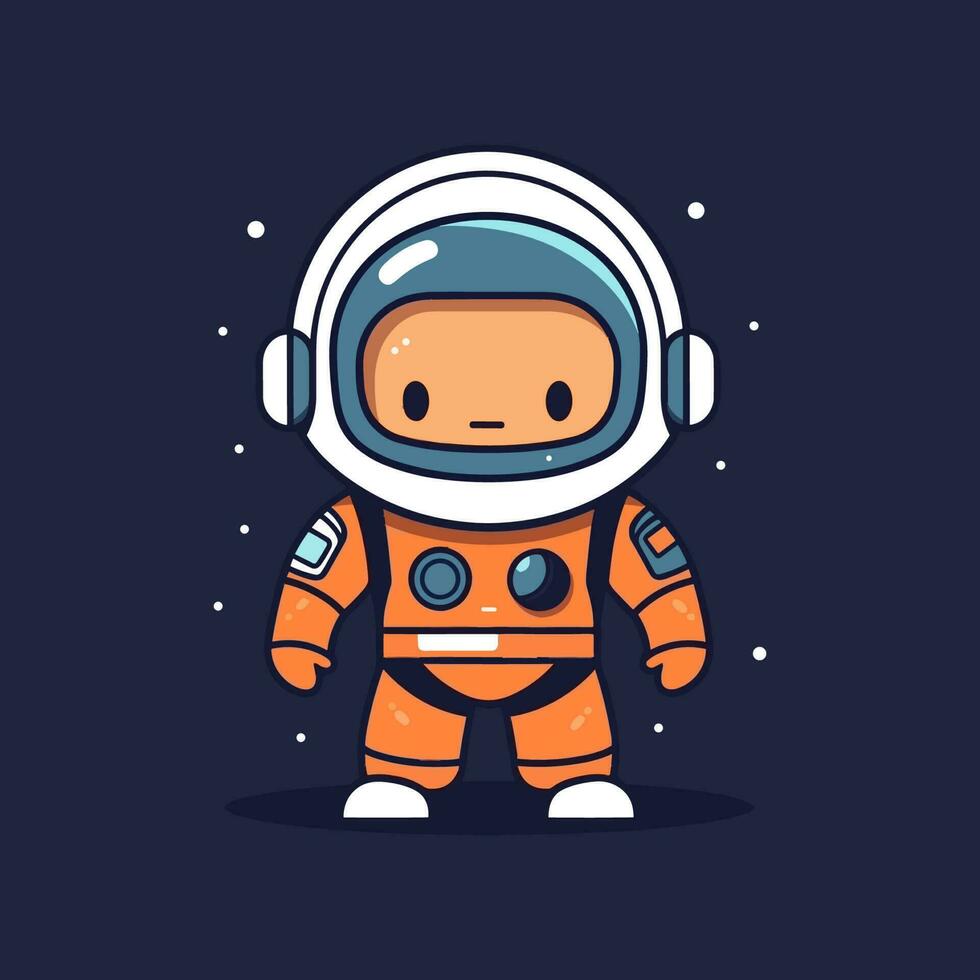 Cute mascot astronaut cartoon spaceman illustration vector