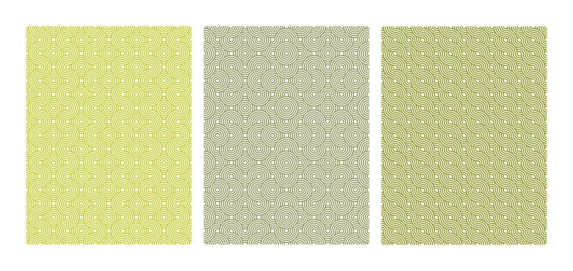 Set of rounded shape pattern background. Seamless of chinese and japanese texture background. vector