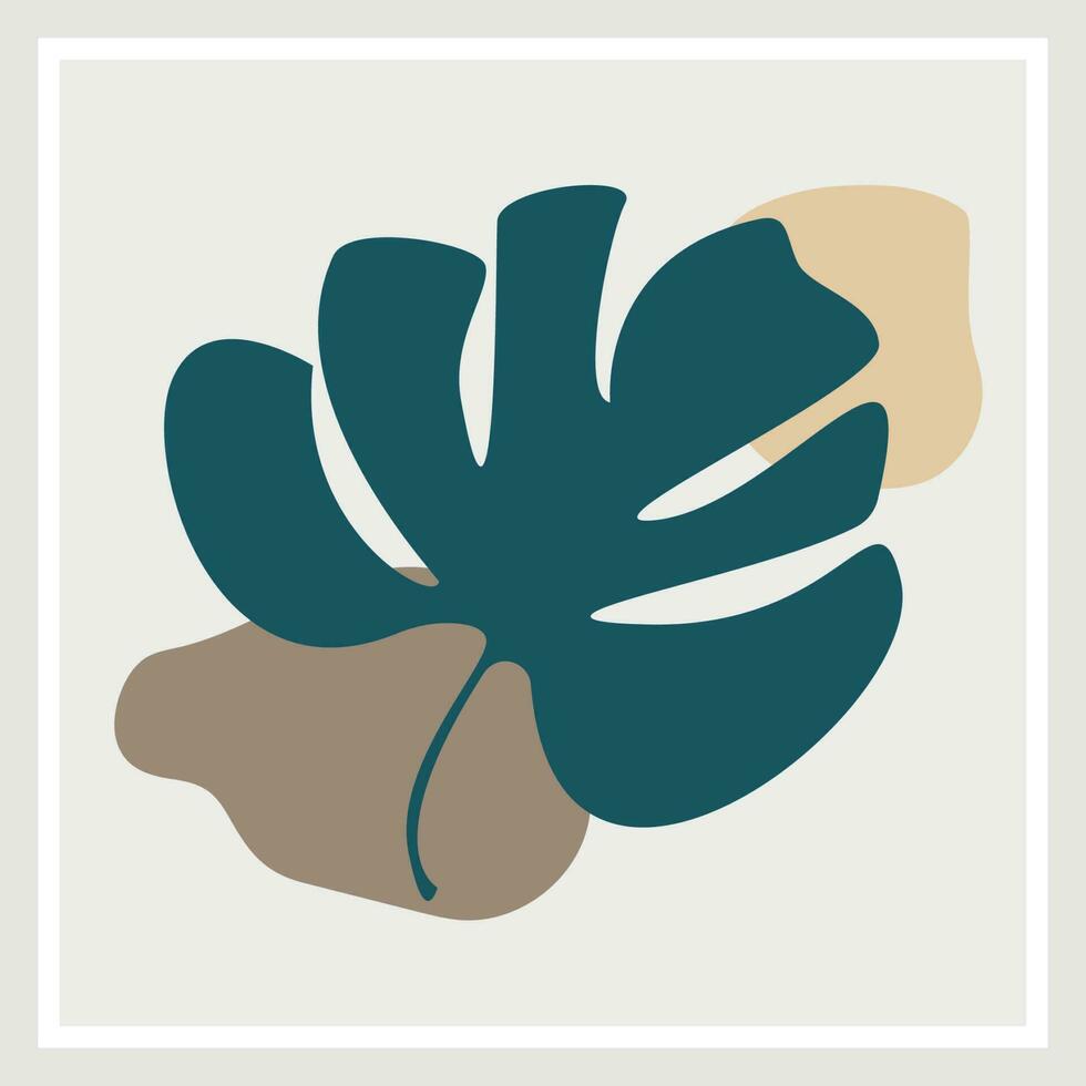 moderno exótico selva plantas ilustración. creativo collage contemporáneo floral. de moda modelo para diseño. palma árbol línea y vector. primavera y verano. decoración. vector