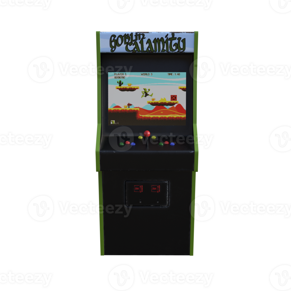Retro Game Arcade isolated 3d rendering 23522430 PNG
