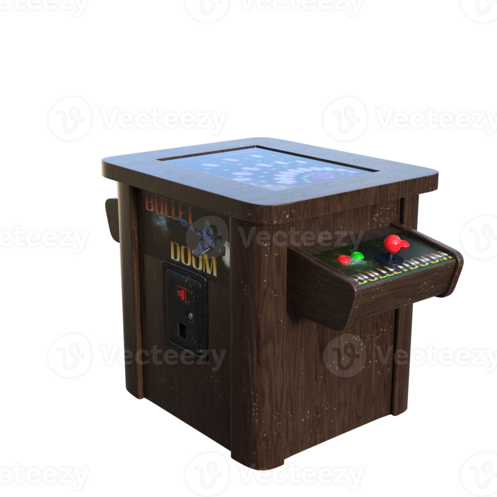 Retro Game Arcade isolated 3d rendering png