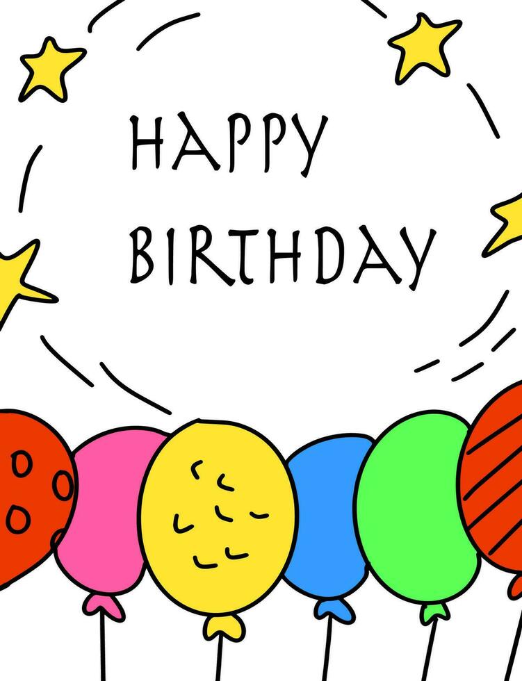 funny birthday card for children vector