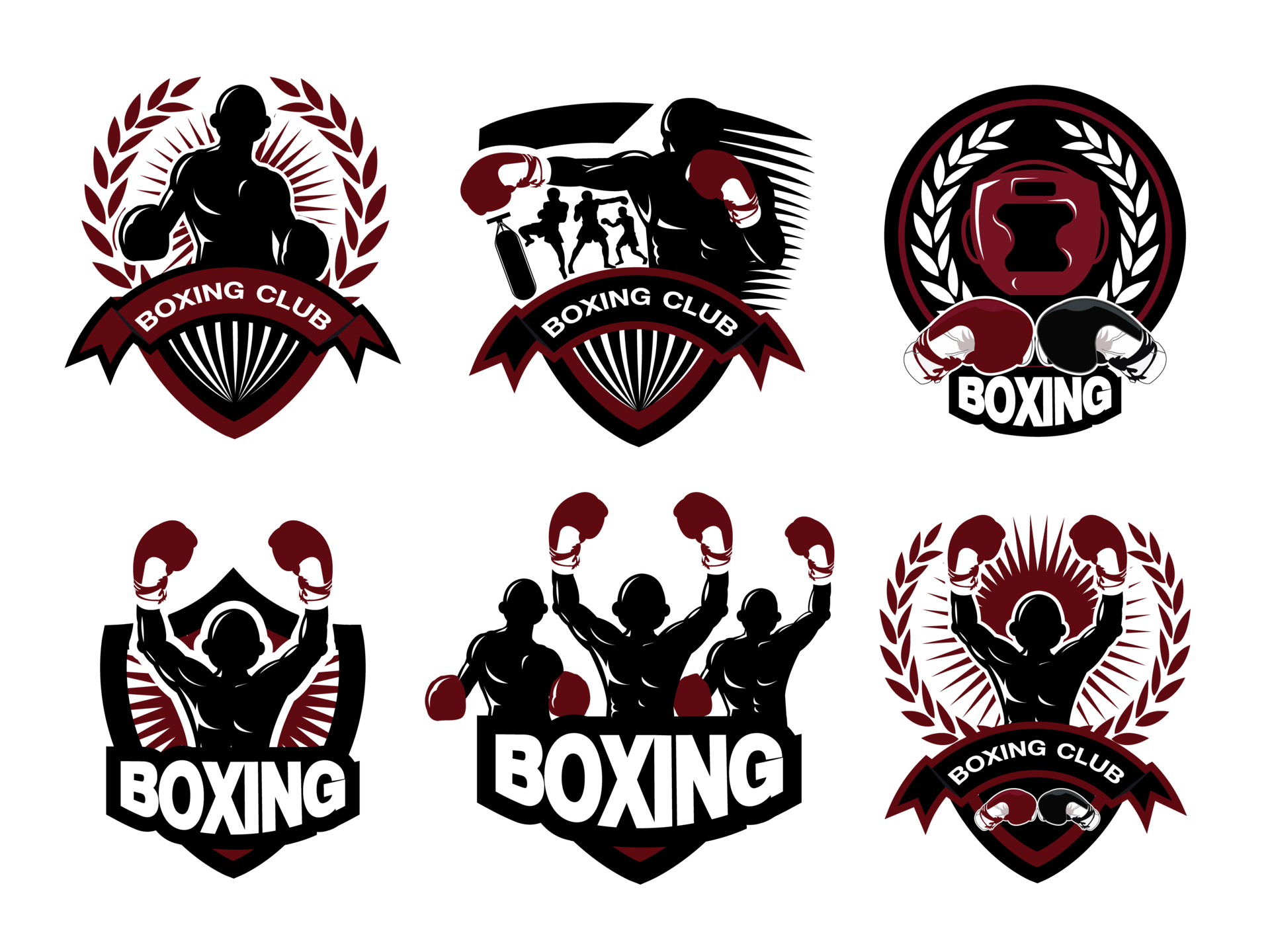 Free Illustration of boxing logo set 23522573 PNG with Transparent ...