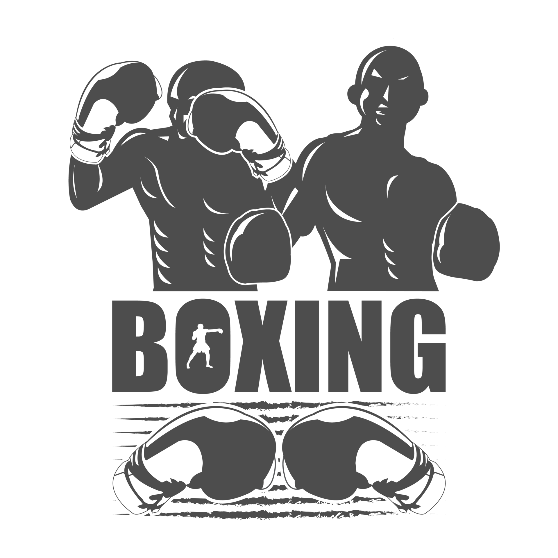 negro y blanco dos campeón concepto para boxeo logo 23522636 PNG