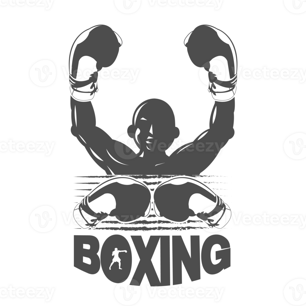 Black and white success concept for boxing logo png