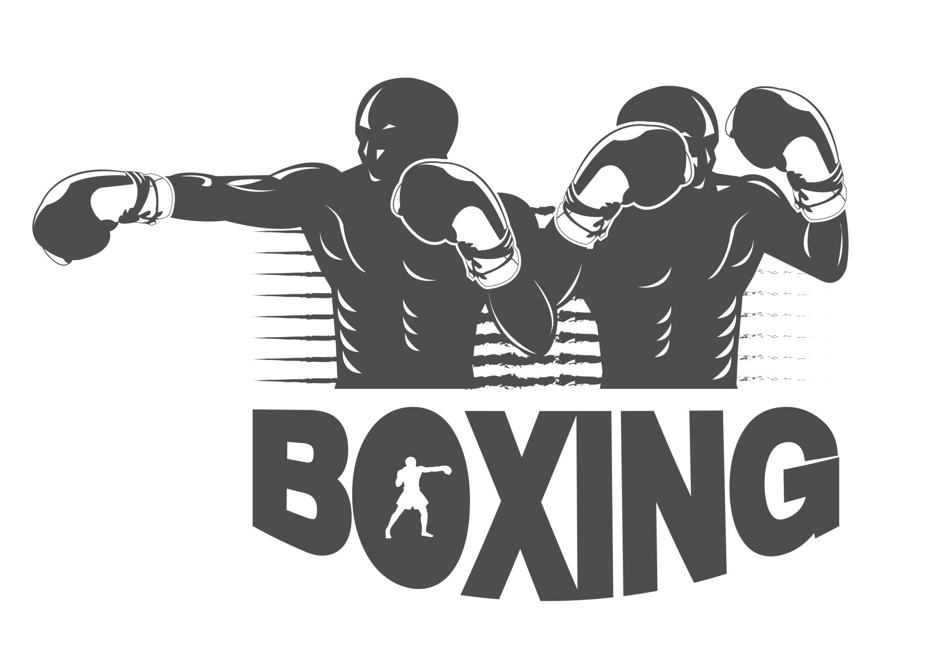 Black And White Two Fighter Concept For Boxing Logo 23522639 PNG black-and-white-two-fighter-concept-for-boxing-logo-23522639-png