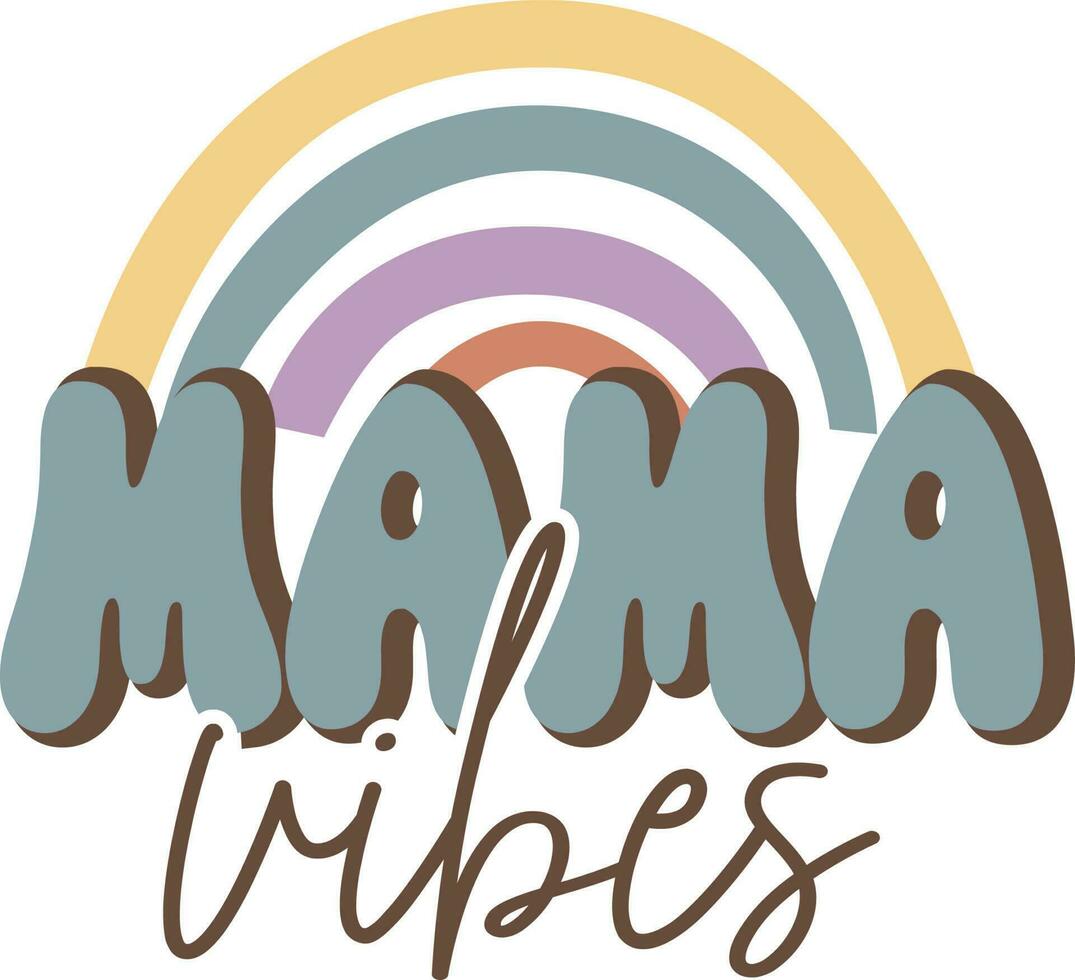 mamá vibraciones maravilloso retro mamá sublimación madres día diseño vector