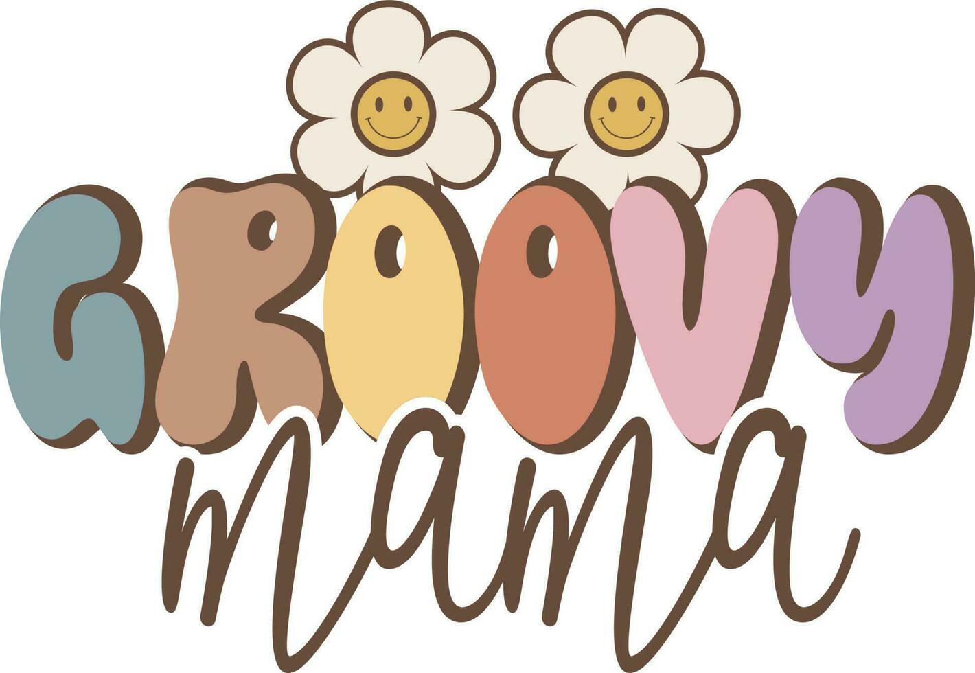 groovy mama Retro Mom Sublimation Mothers Day Design vector