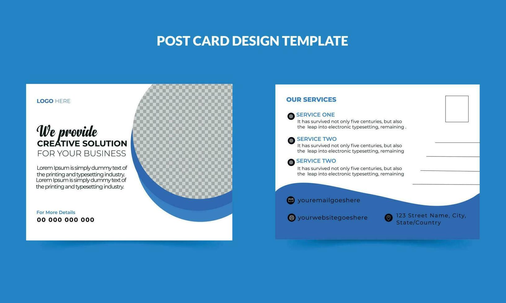 Modern Business Postcard Design template, Event Card Design Free Vector