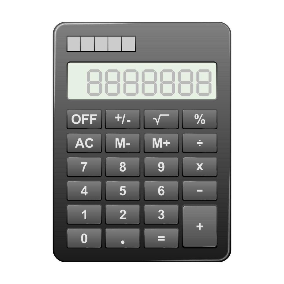 parte superior ver de negro calculadora, vector ilustración