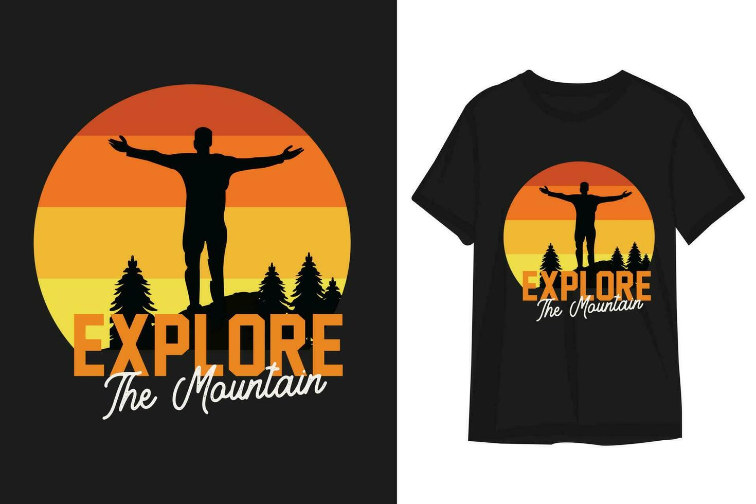 Hiking t shirt design for hiking lover . vector