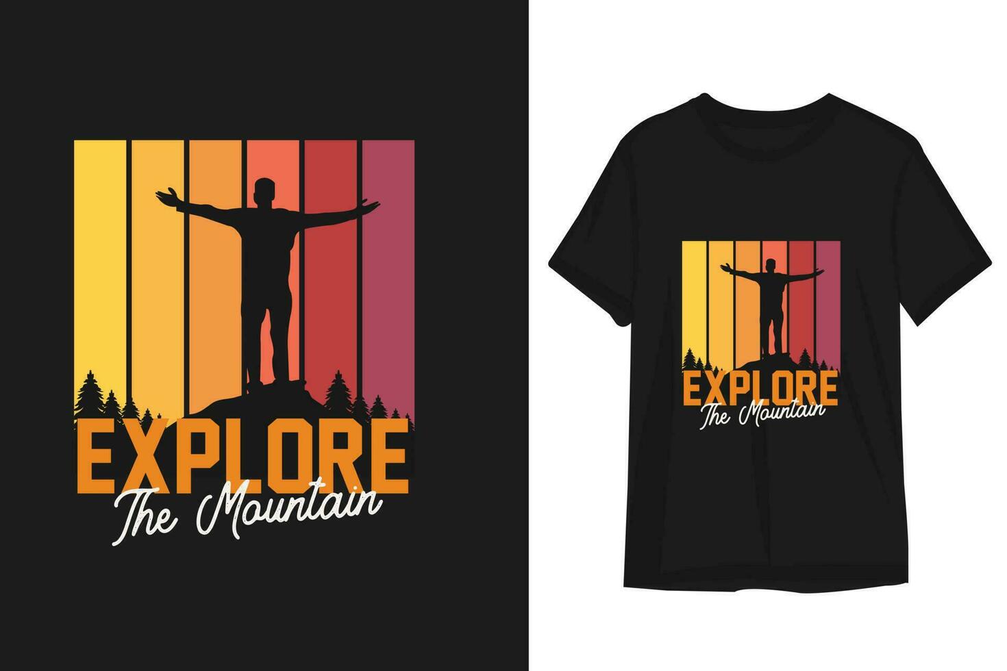 Hiking t shirt design for hiking lover . vector