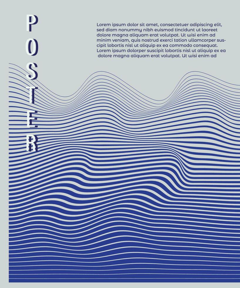 Abstract background poster with waves vector