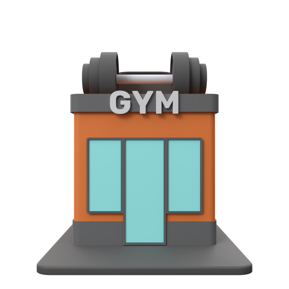 3D rendering of a gym building illustration png