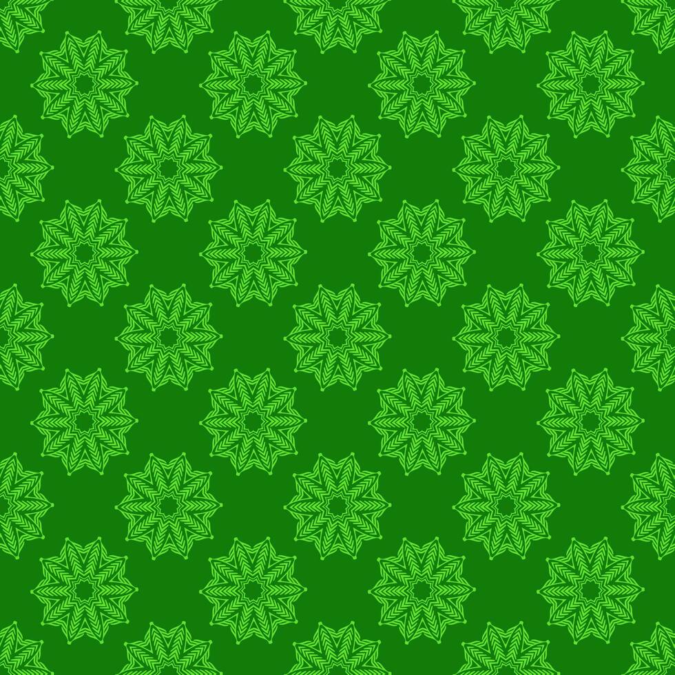 Seamless abstract tribal pattern in green colors. vector