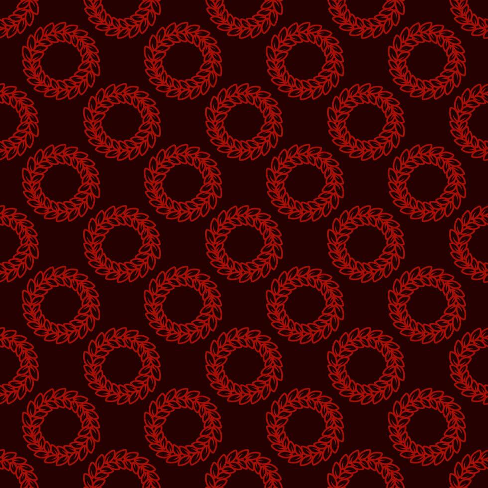 Vector seamless pattern with outline floral ornament.