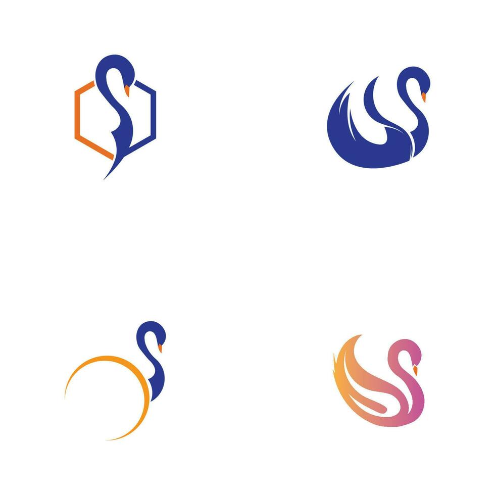 cisne logo y símbolo vector