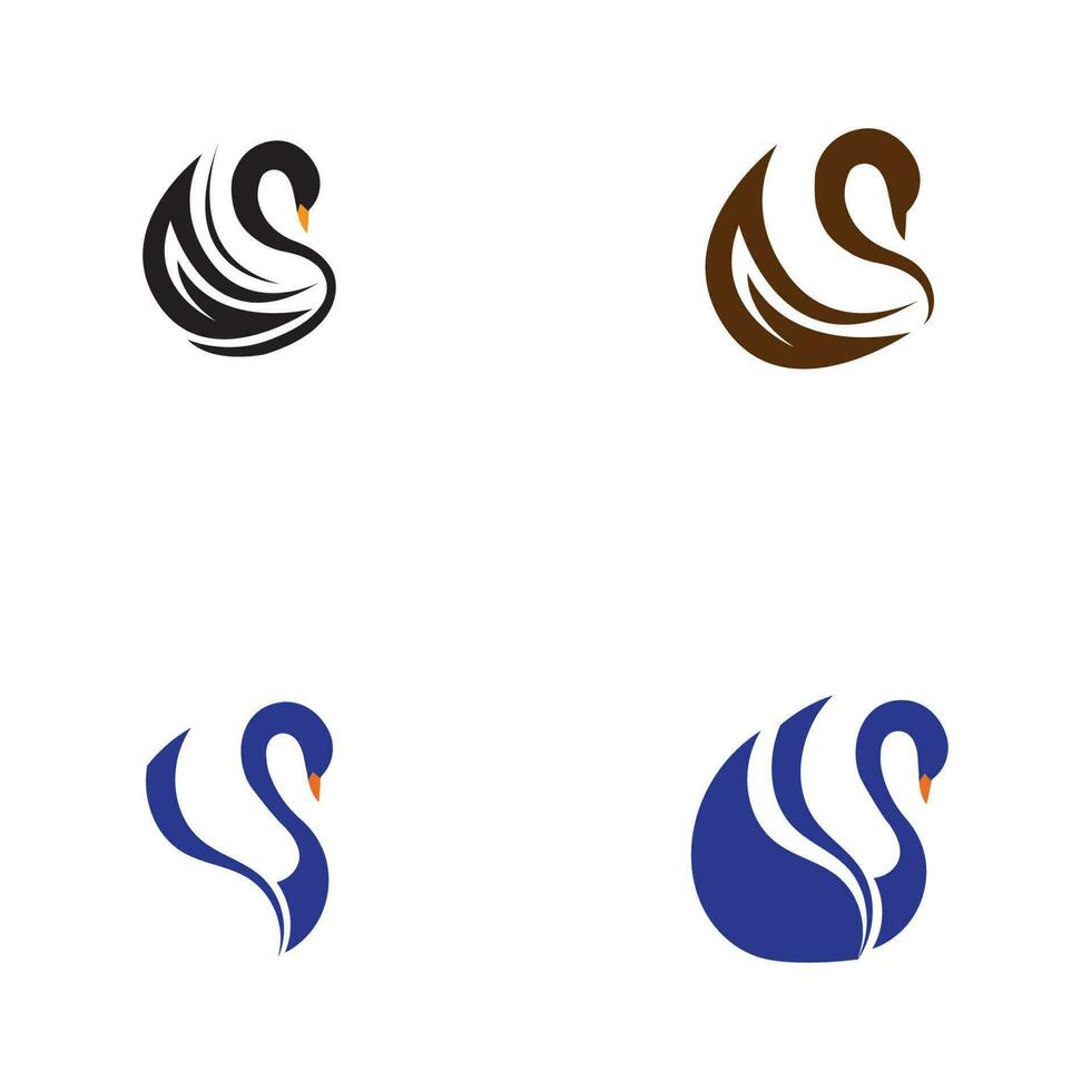 cisne logo y símbolo vector