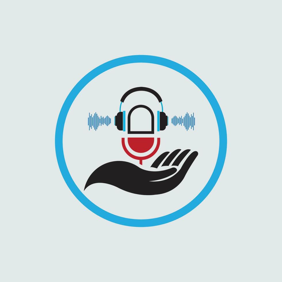 podcast logo and symbol element vector