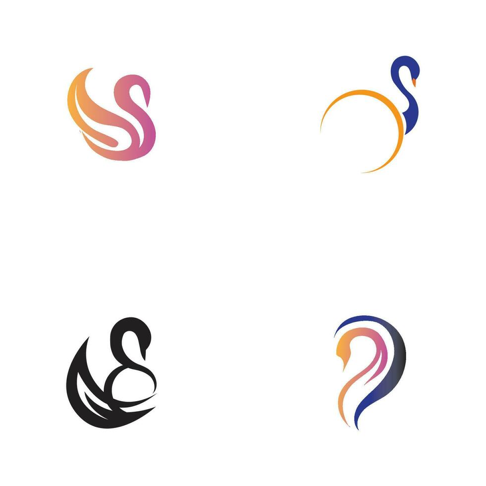 cisne logo y símbolo vector